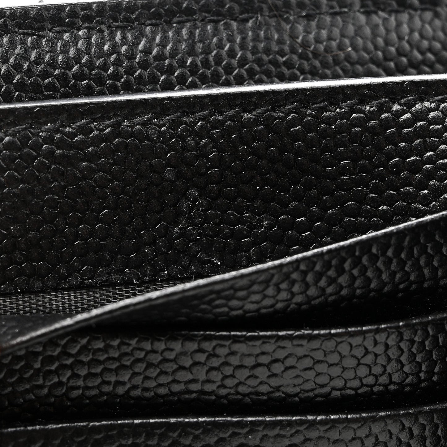 Grain De Poudre Matelasse Chevron Monogram Zipped Two-Part Wallet Black