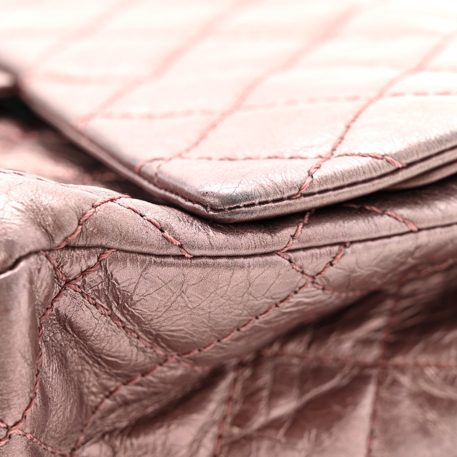 Chanel Metallic Aged Calfskin Quilted 2.55 Reissue 226 Flap Rose Fonce 13 of 16