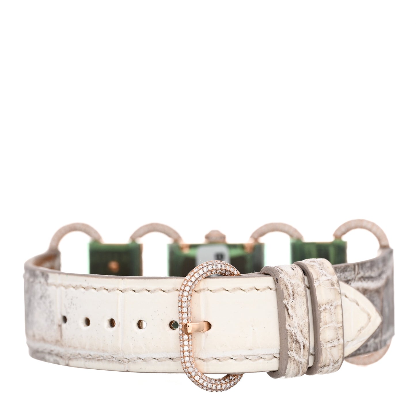 18K Rose Gold Crocodile Diamond 17mm Klikti Quartz Watch Himalayan