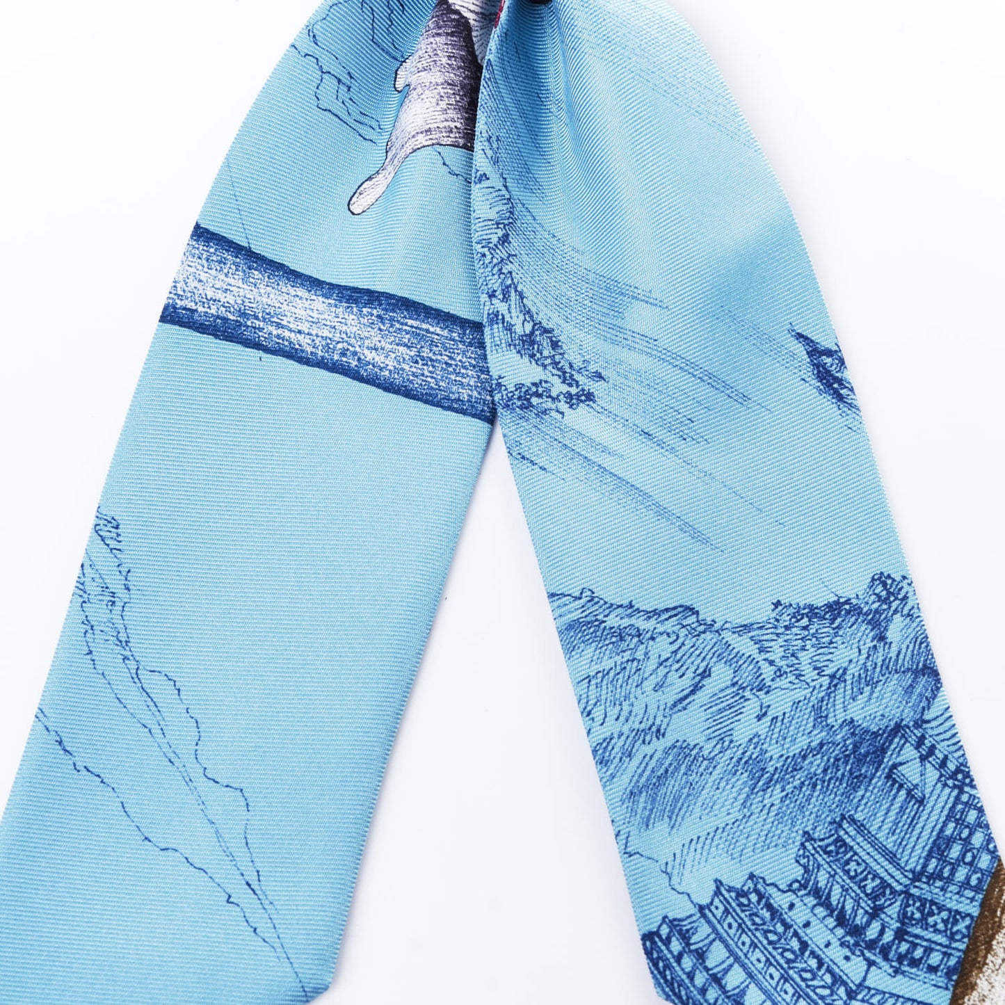 Silk Twilly Scrunchie Blue