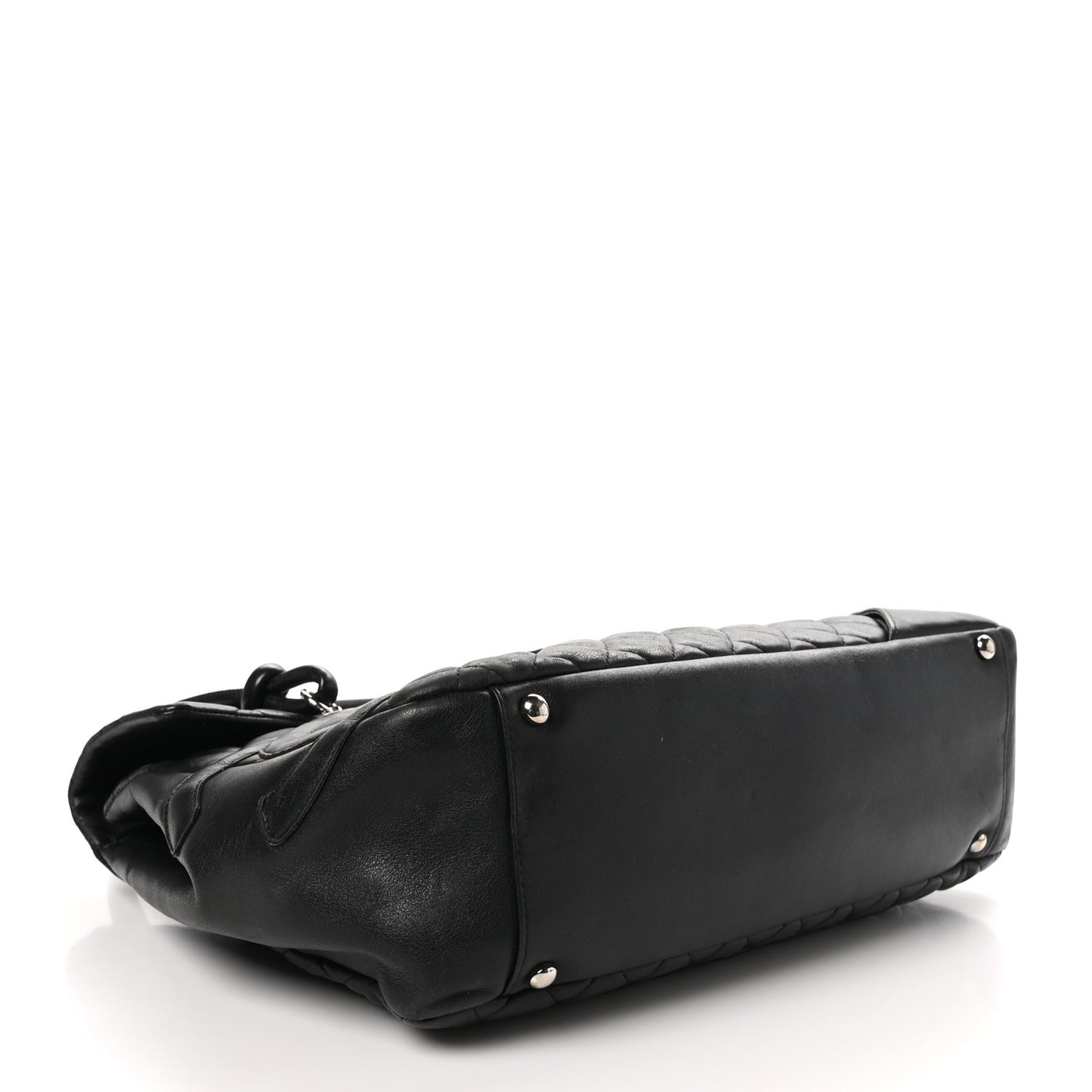 Calfskin Quilted Large Cambon Flap Black