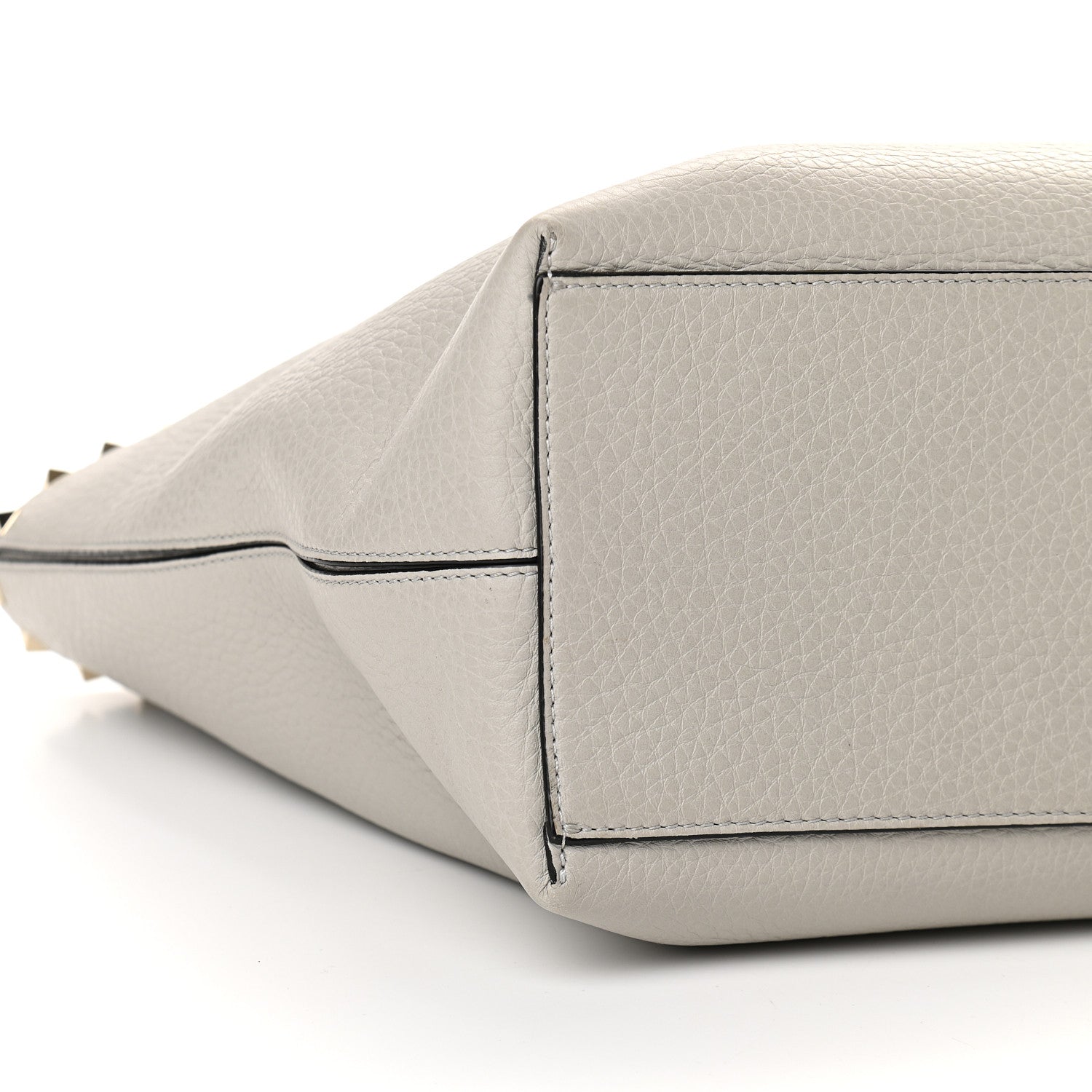 Valentino Garavani Grained Calfskin Rockstud Shoulder Tote Pastel Grey 6 of 7