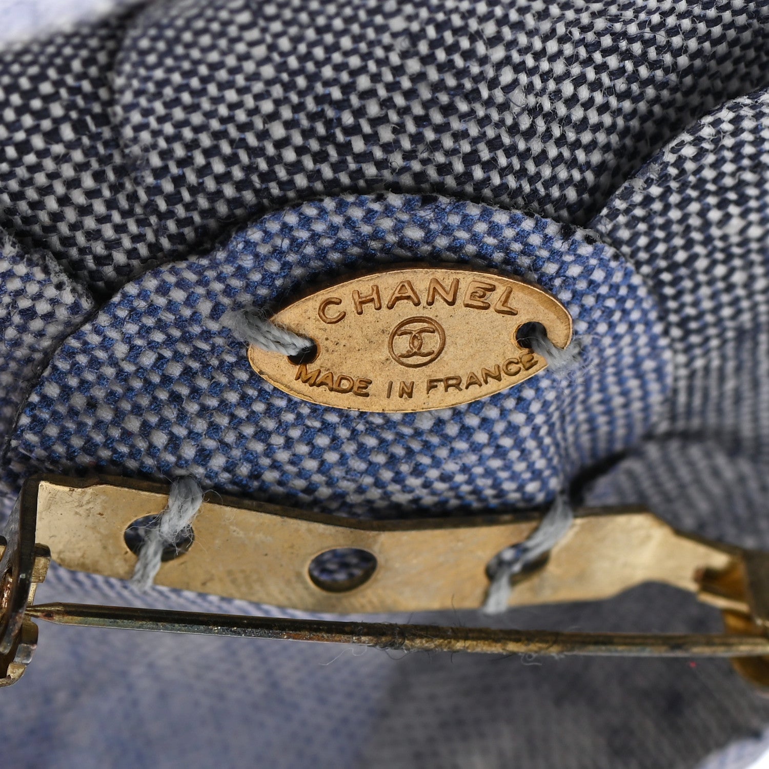 Chanel Linen Camellia Brooch Blue 4 of 6