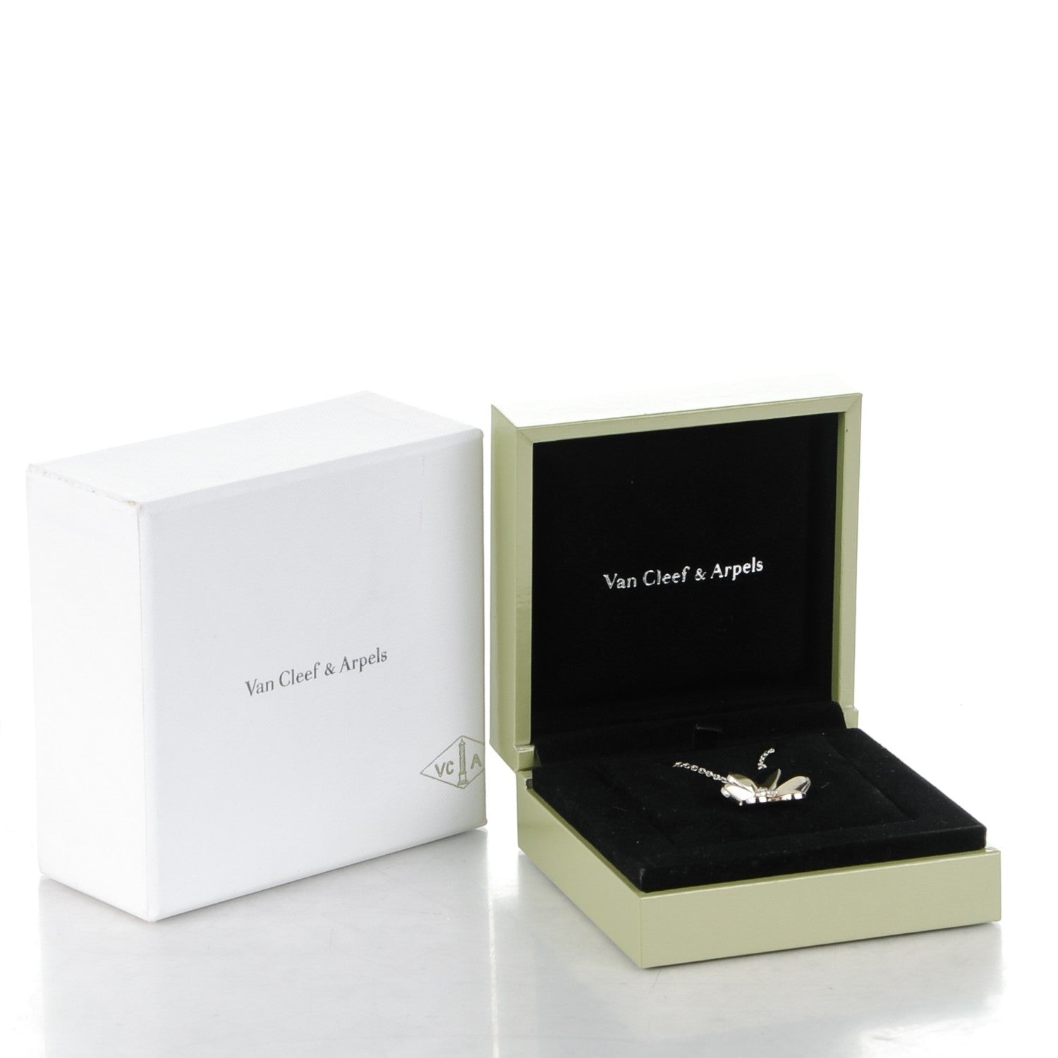Van Cleef & Arpels 18K White Gold Diamond Large Frivole Pendant Necklace 7 of 7