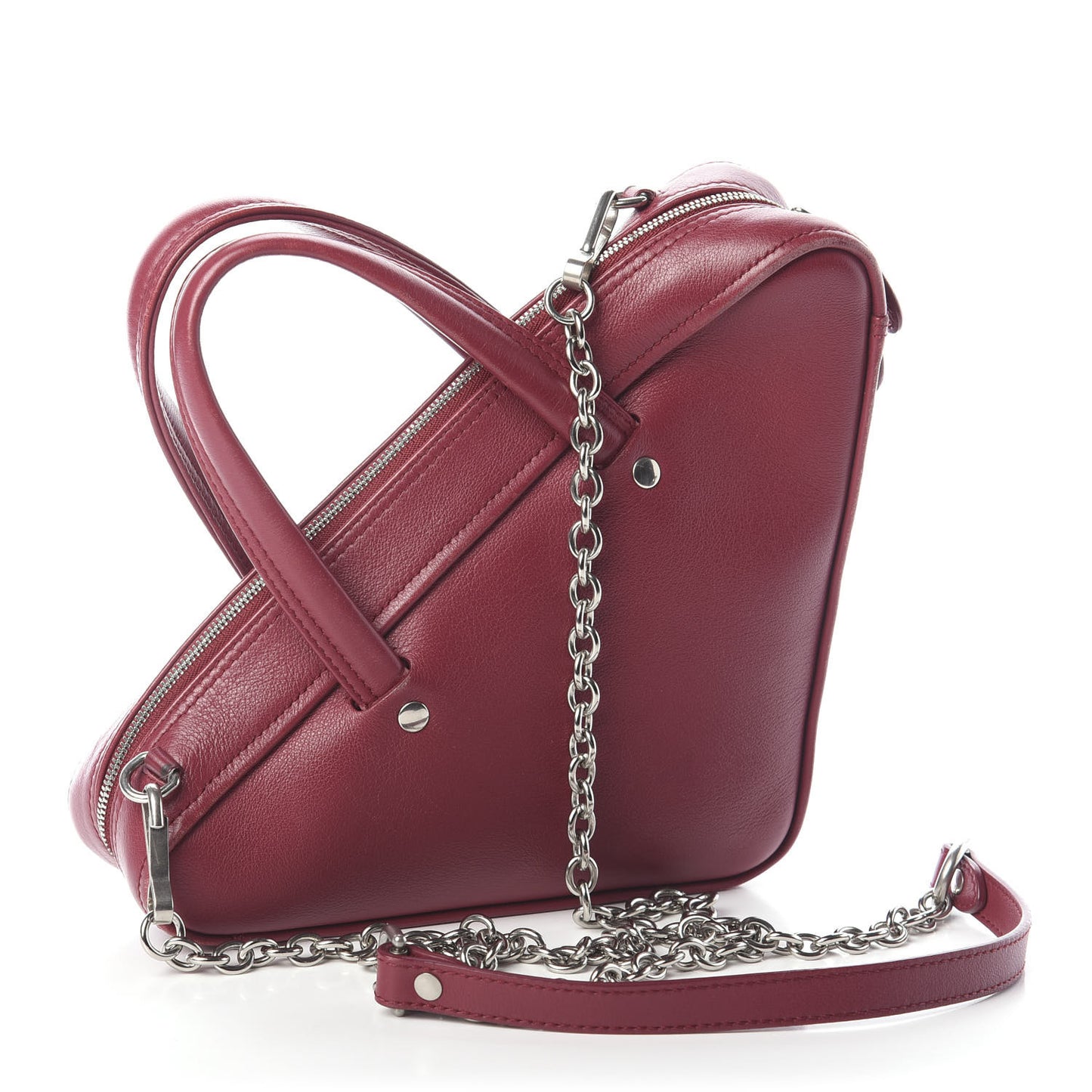 Shiny Day Calfskin XS Triangle Chain Duffle Rouge Grenat