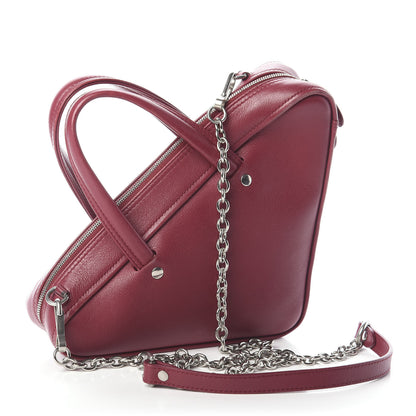Balenciaga Shiny Day Calfskin XS Triangle Chain Duffle Rouge Grenat 3 of 6