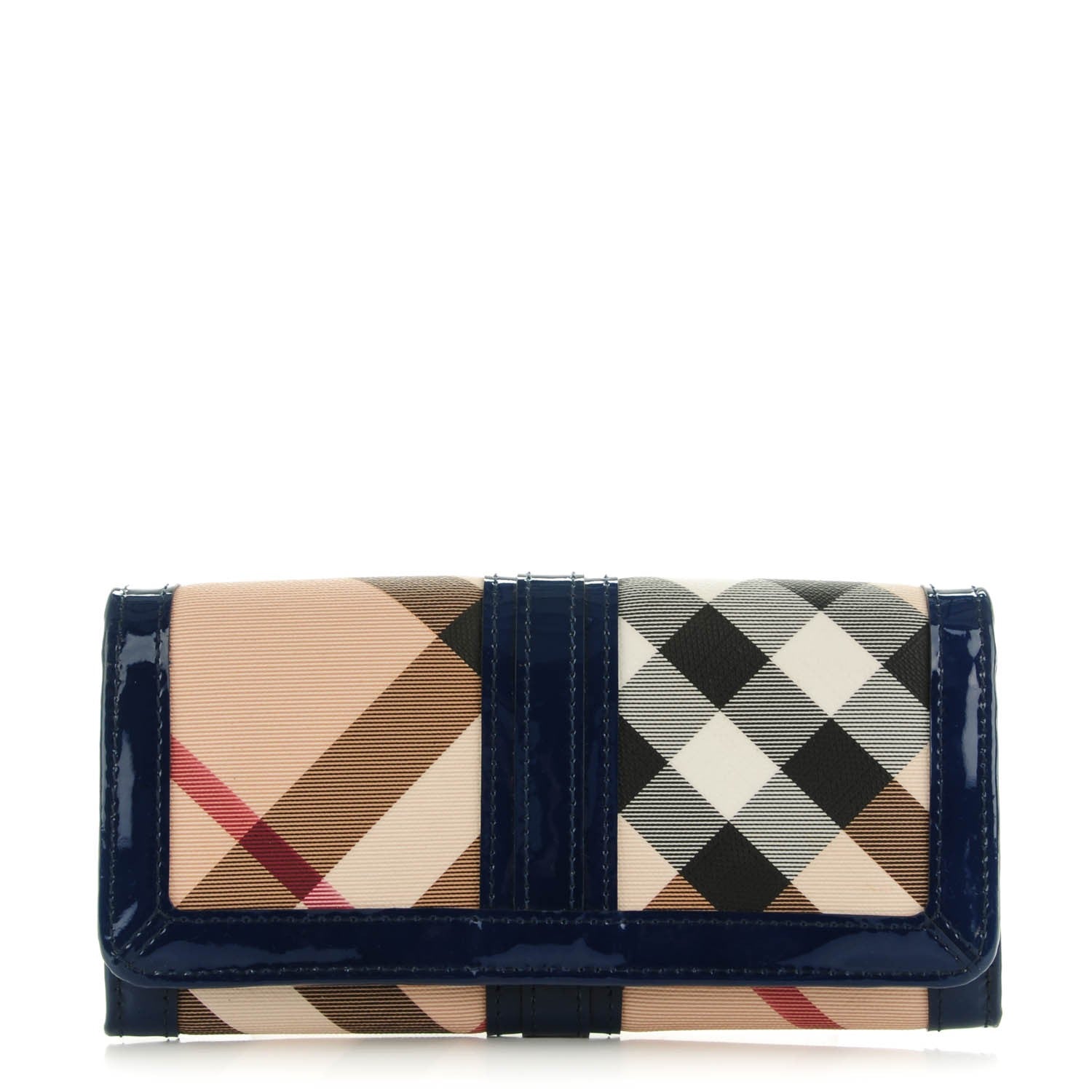 Burberry Supernova Check Penrose Continental Wallet Blue 1 of 9