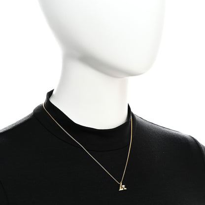 Louis Vuitton 18K Yellow Gold Diamond Small LV Volt One Pendant Necklace 2 of 6