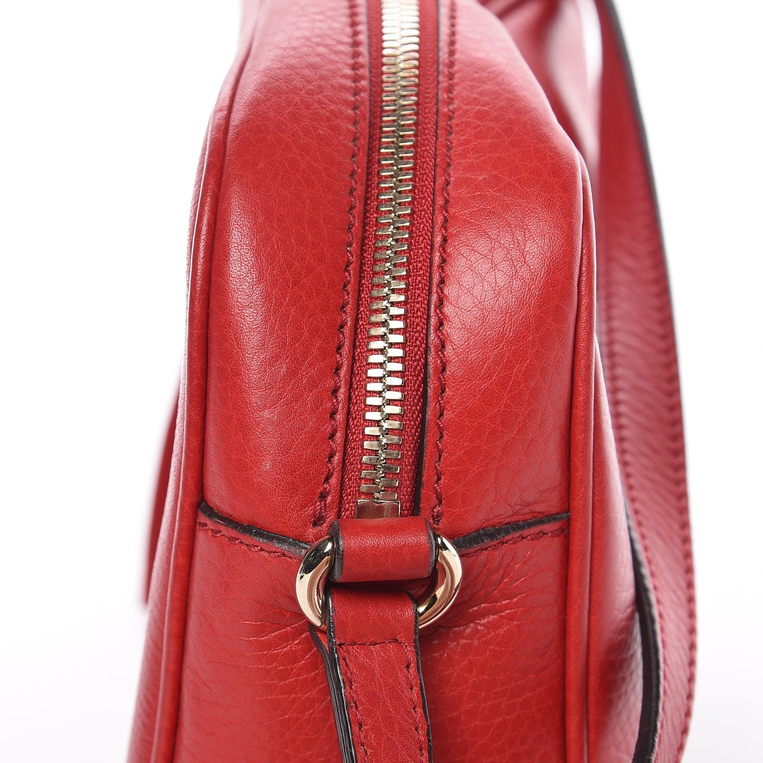 Gucci Pebbled Calfskin Small Soho Disco Bag Tabasco Red 8 of 12