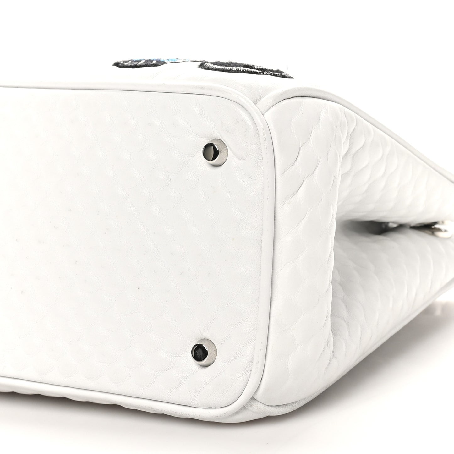 Bullcalf Microcannage Sequin Small Diorissimo Tote White