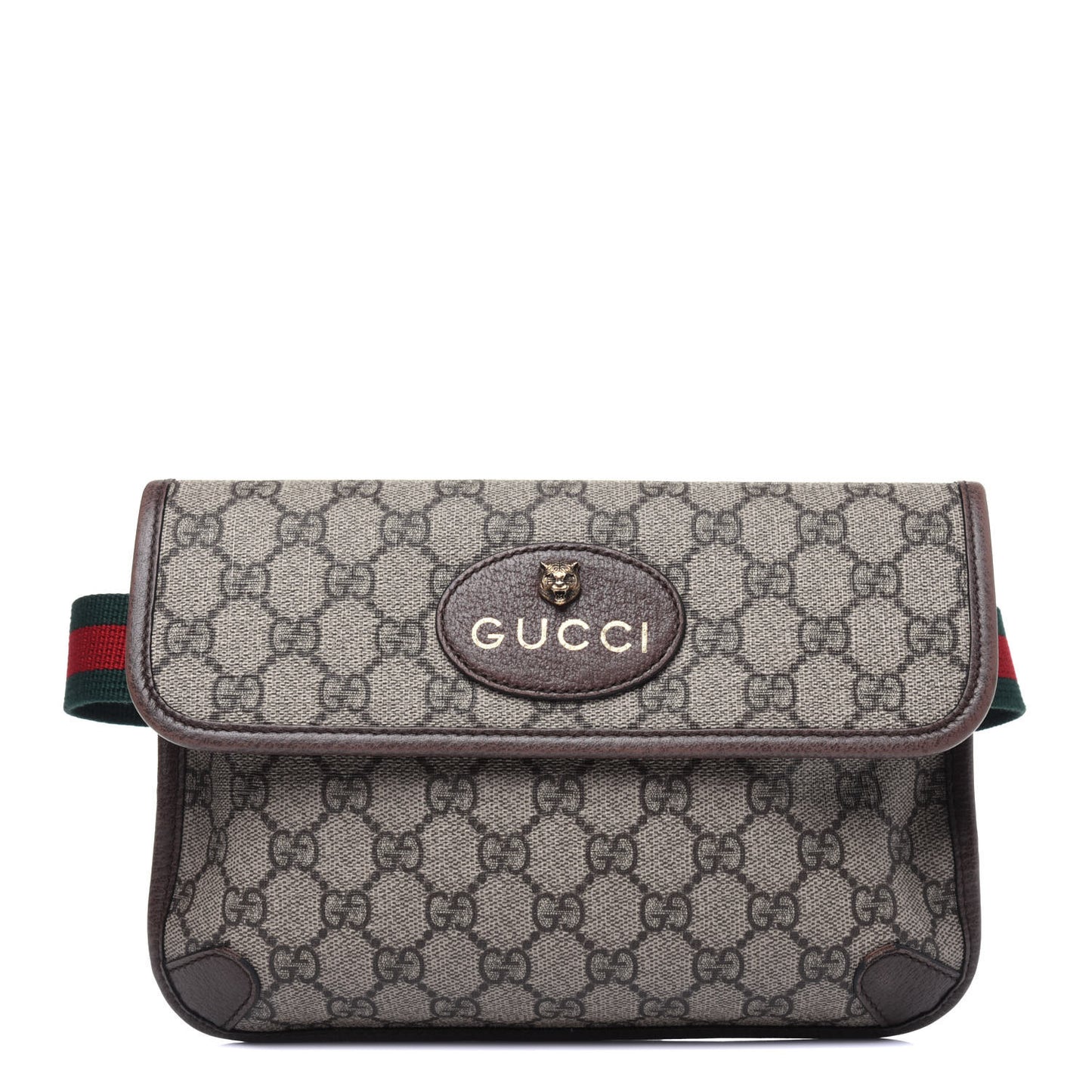 GG Supreme Monogram Neo Vintage Web Belt Bag Brown