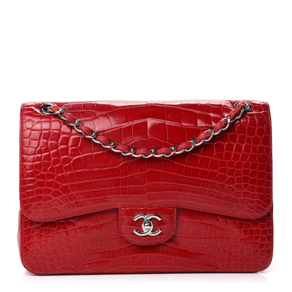 Chanel Alligator Jumbo Double Flap Red 1 of 19