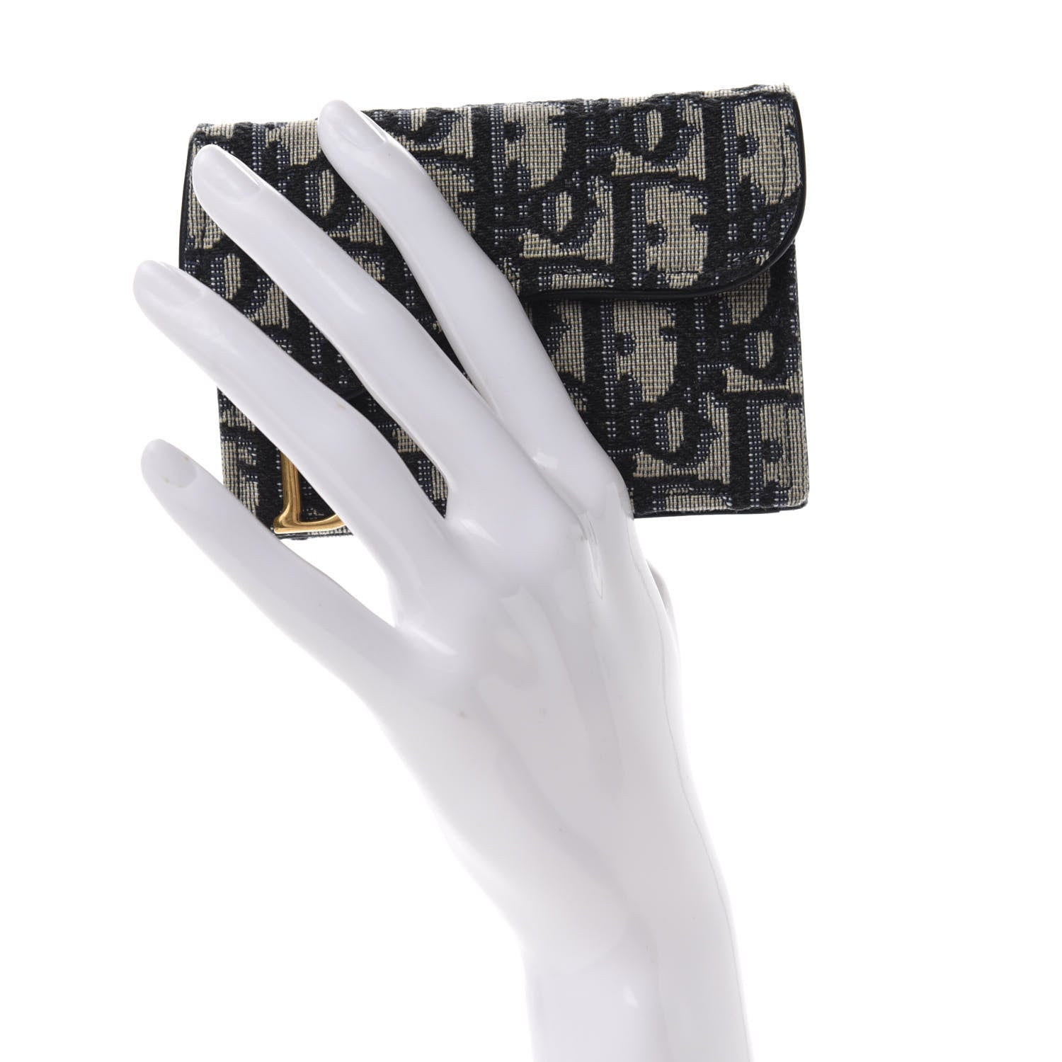 Christian Dior Oblique Saddle Card Holder Blue 2 of 8