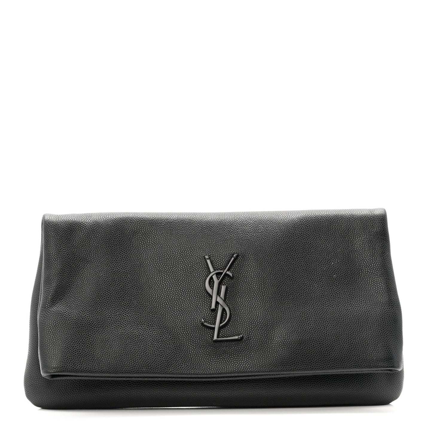 Grain De Poudre West Hollywood Monogram Fold Over Clutch Black
