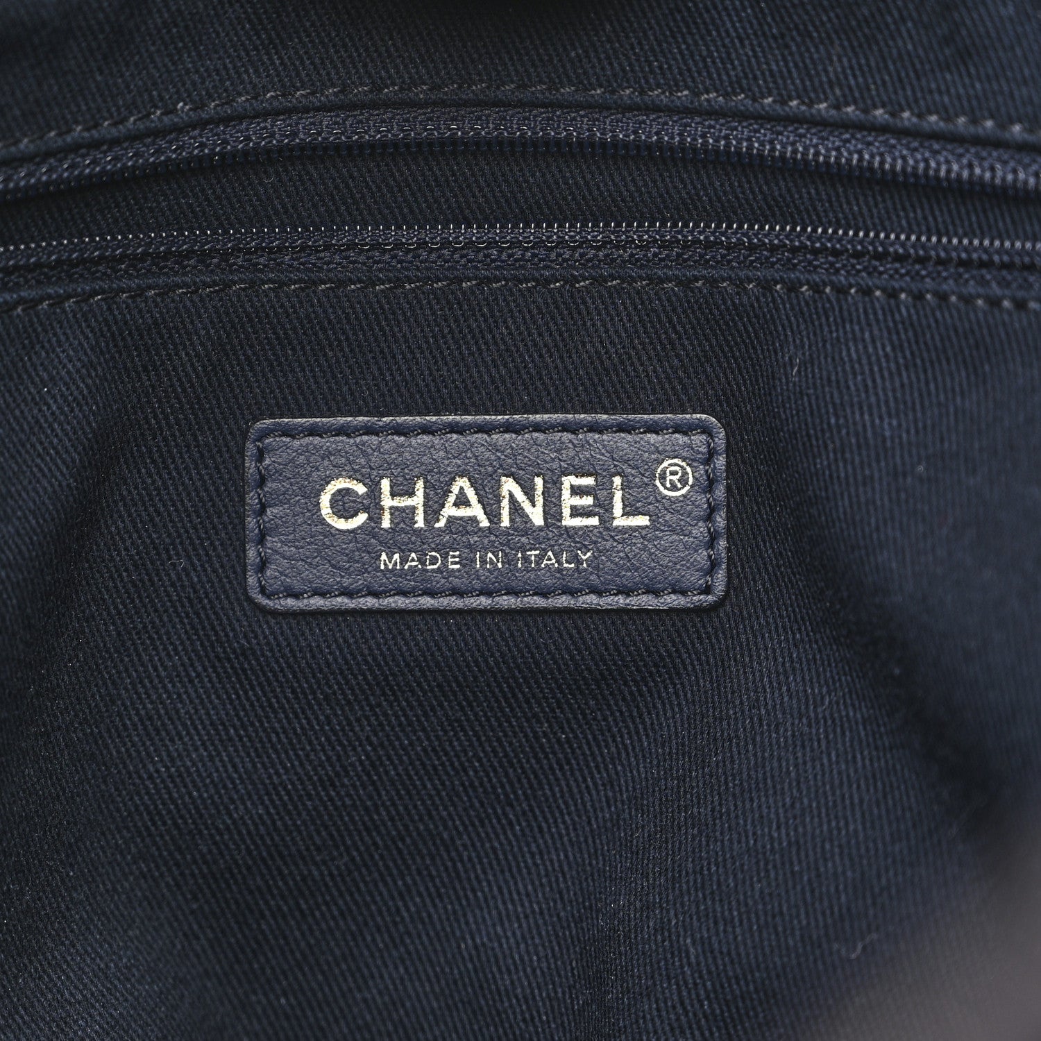 Chanel Lurex Canvas Small Deauville Tote Navy Blue Gold 6 of 10