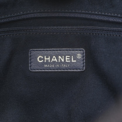 Chanel Lurex Canvas Small Deauville Tote Navy Blue Gold 6 of 10