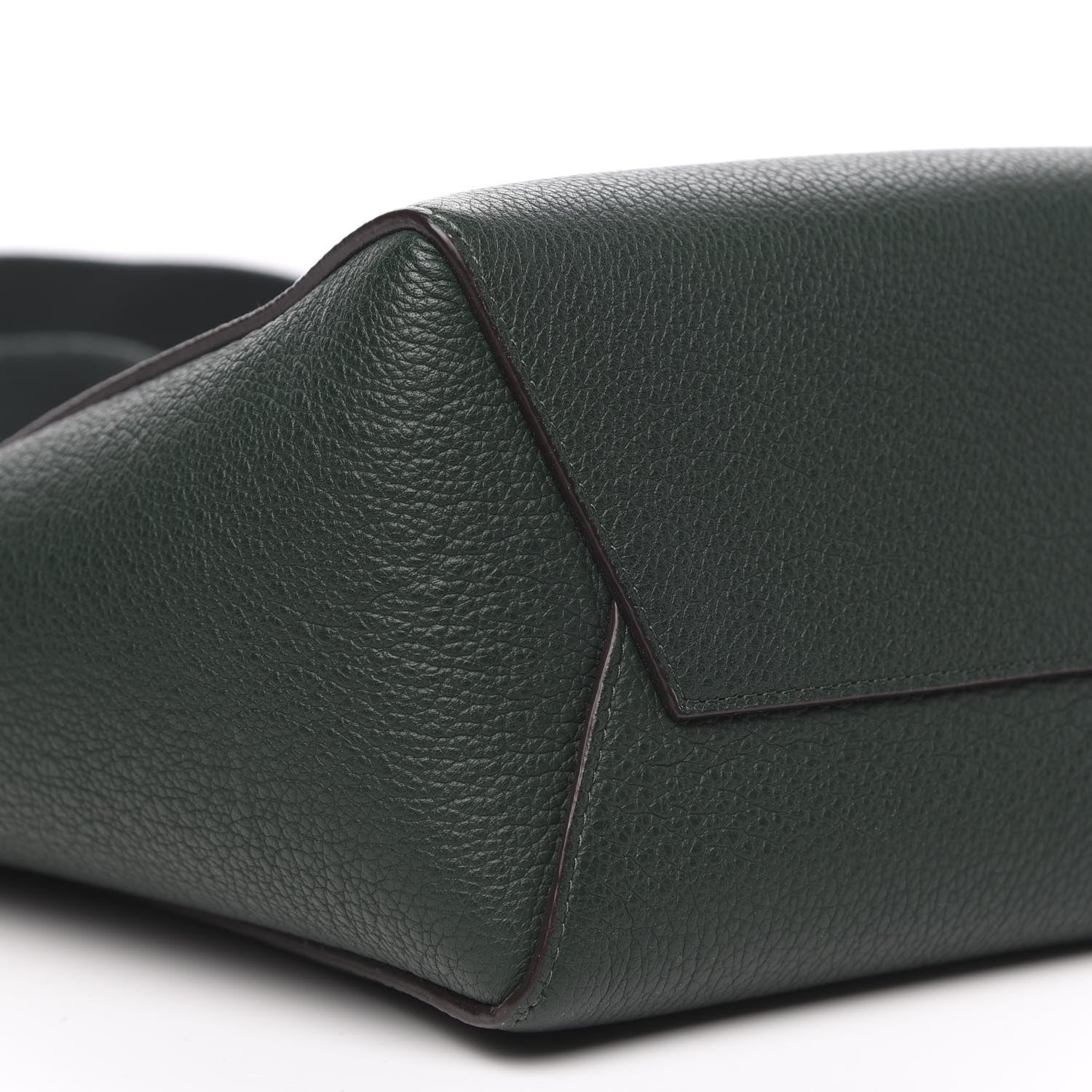 Celine Soft Grained Calfskin Small Sangle Bucket Bag Dark Green 7 of 9