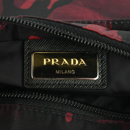 Prada Tessuto Nylon Camouflage Print Flat Messenger Bag Bordeaux 6 of 10