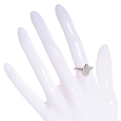 David Yurman Sterling Silver Diamond Marquise Ring 53 6.5 2 of 4