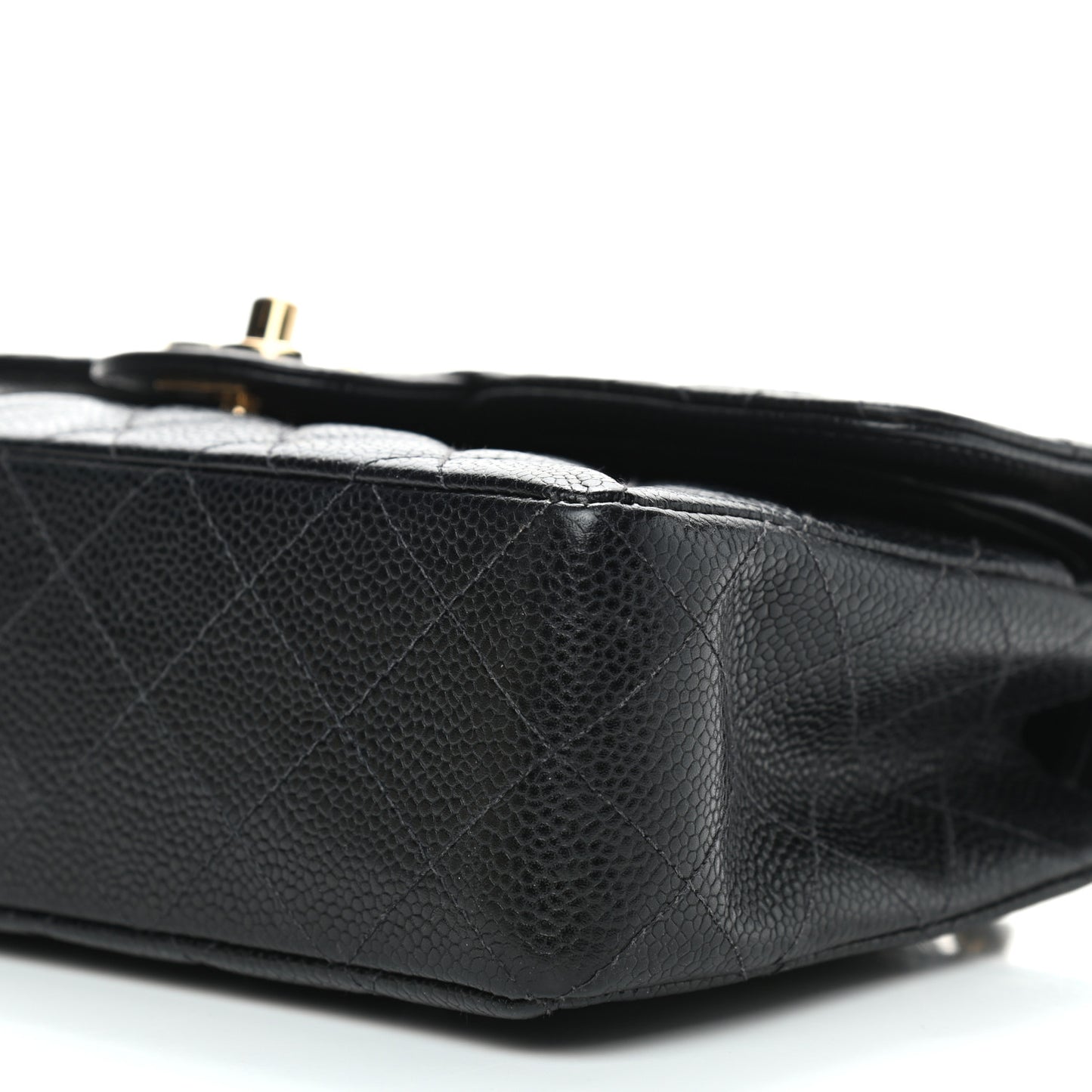 Caviar Quilted Small Double Flap Black