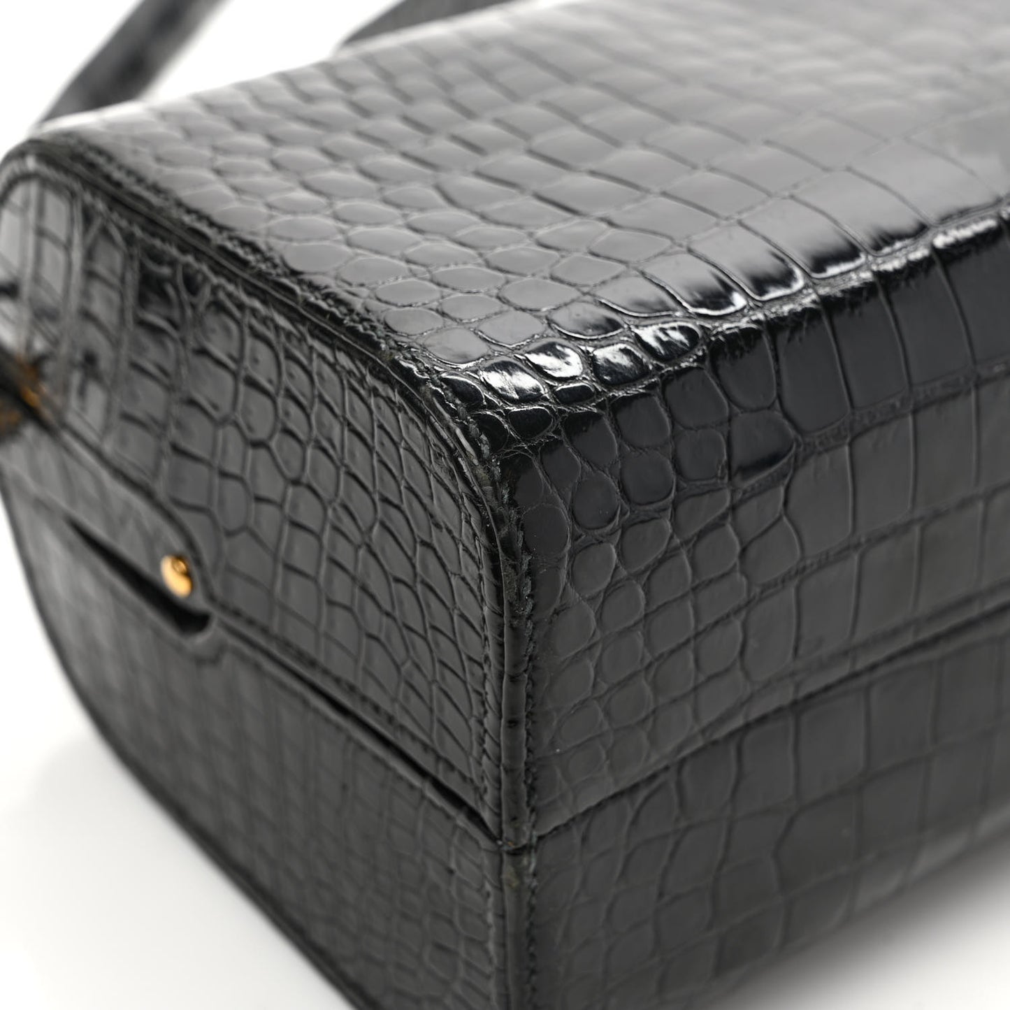 Shiny Crocodile Doctor Bag Black