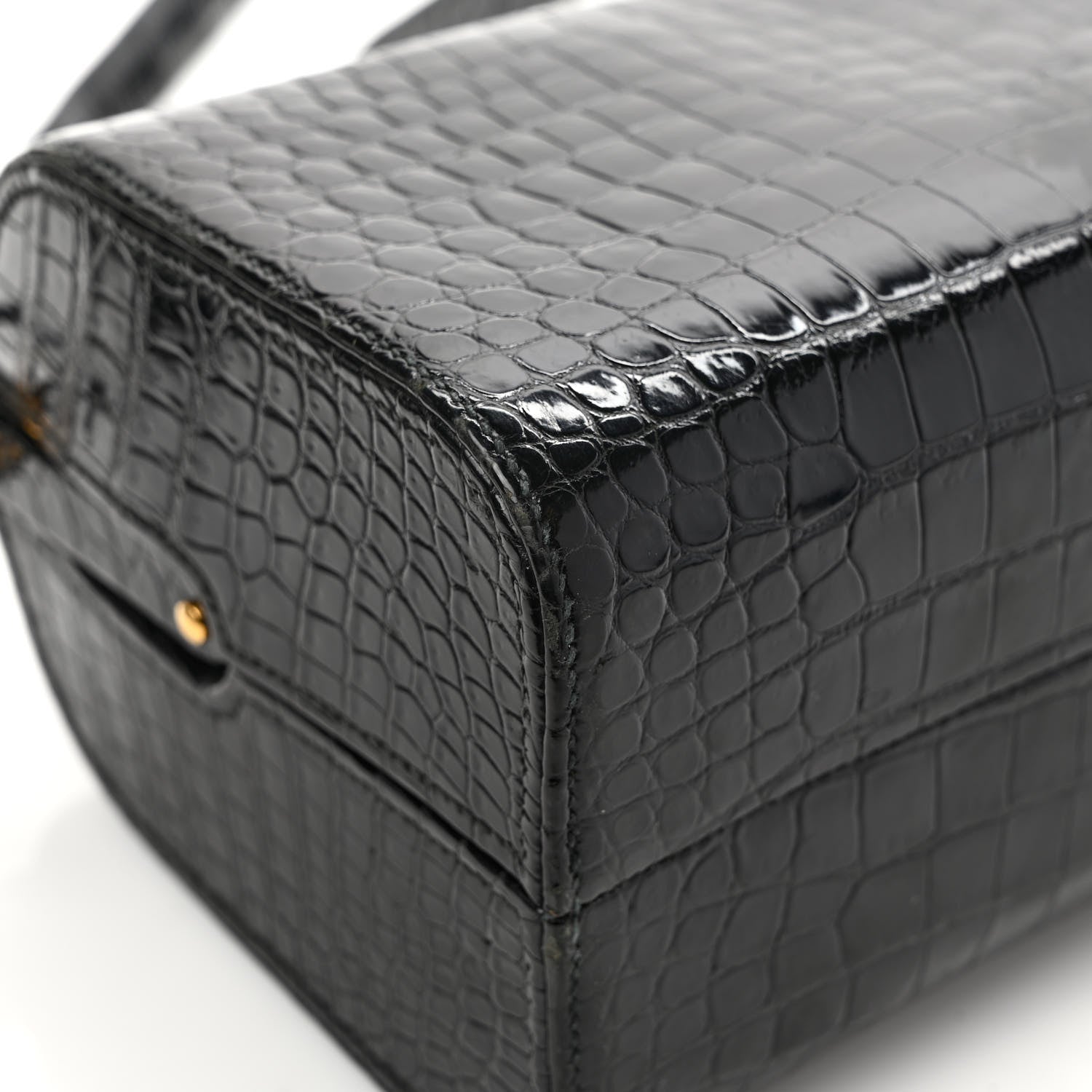 Hermes Shiny Crocodile Doctor Bag Black 9 of 10