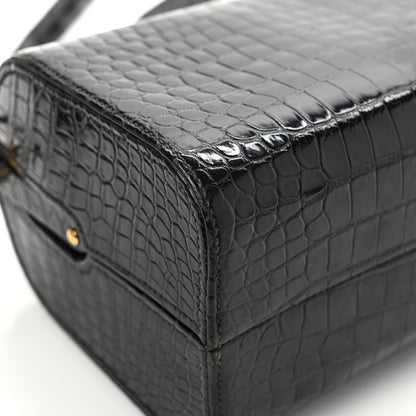 Hermes Shiny Crocodile Doctor Bag Black 9 of 10
