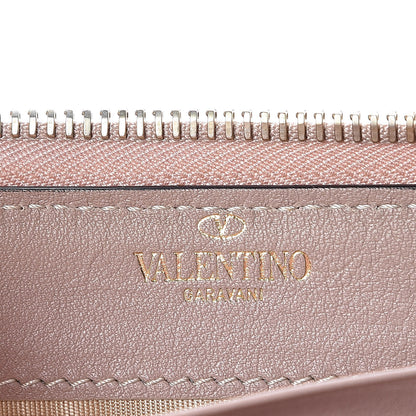 Valentino Garavani Calfskin Rockstud Zip Around Wallet Poudre 8 of 11
