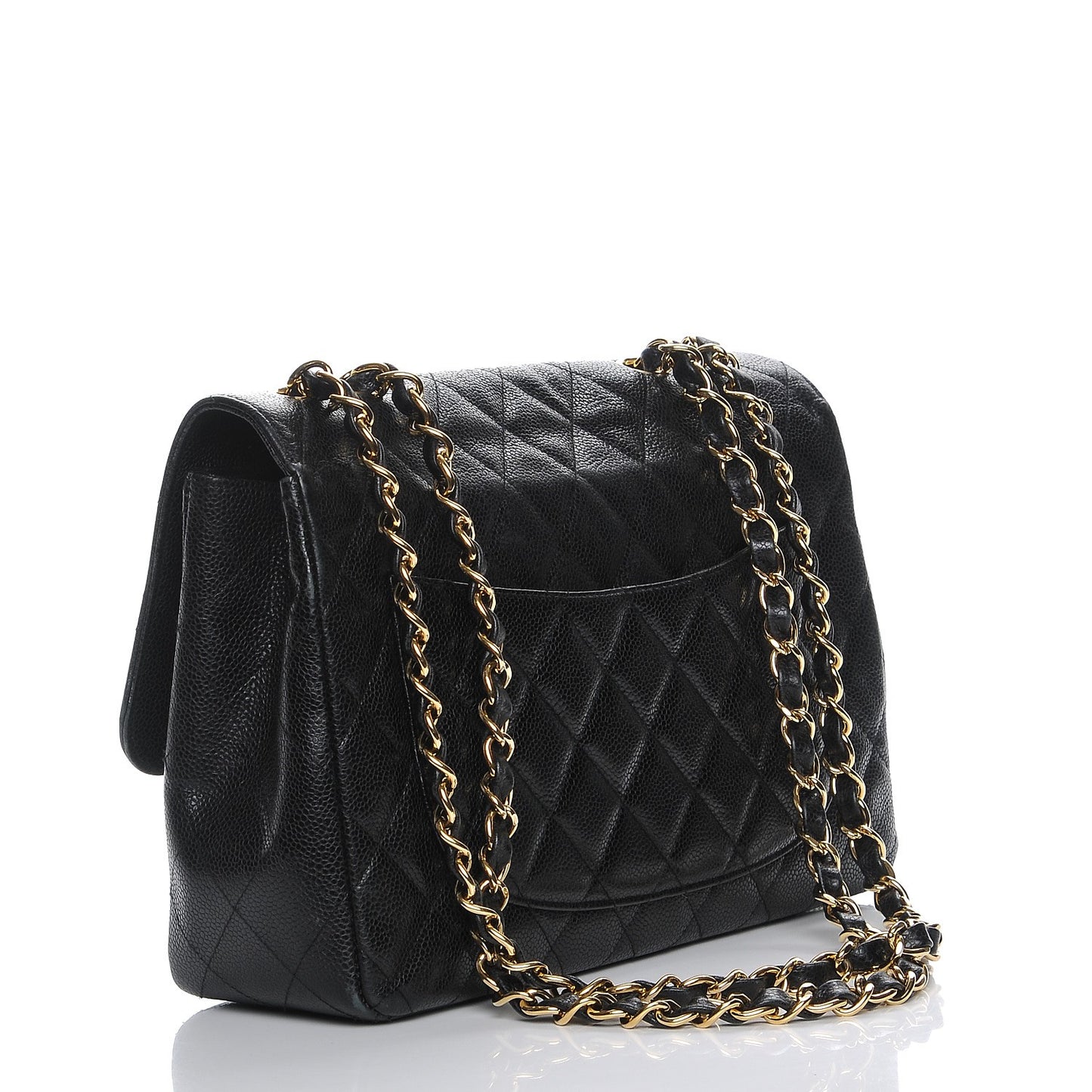 Caviar Quilted Jumbo Single Flap Black