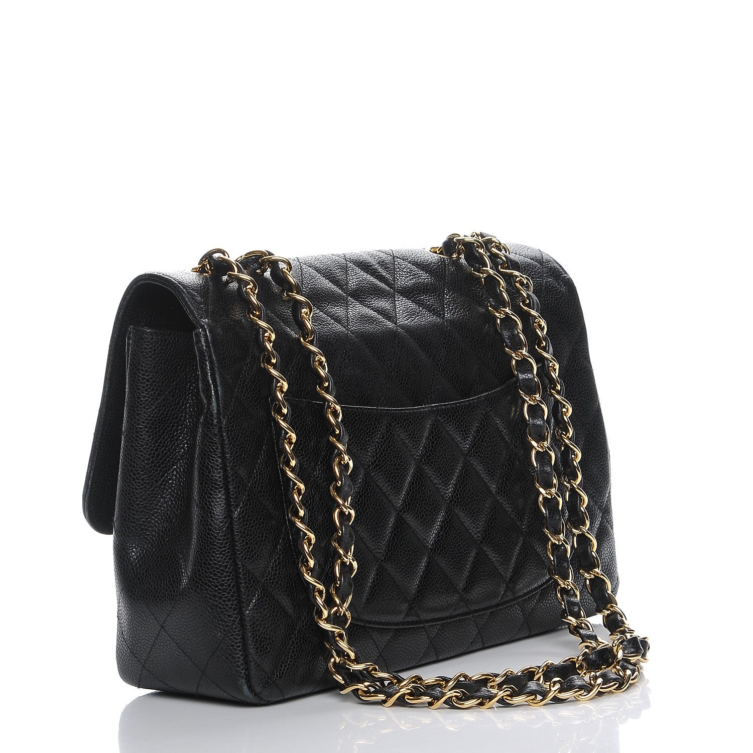 Chanel Caviar Quilted Jumbo Single Flap Black 3 of 12