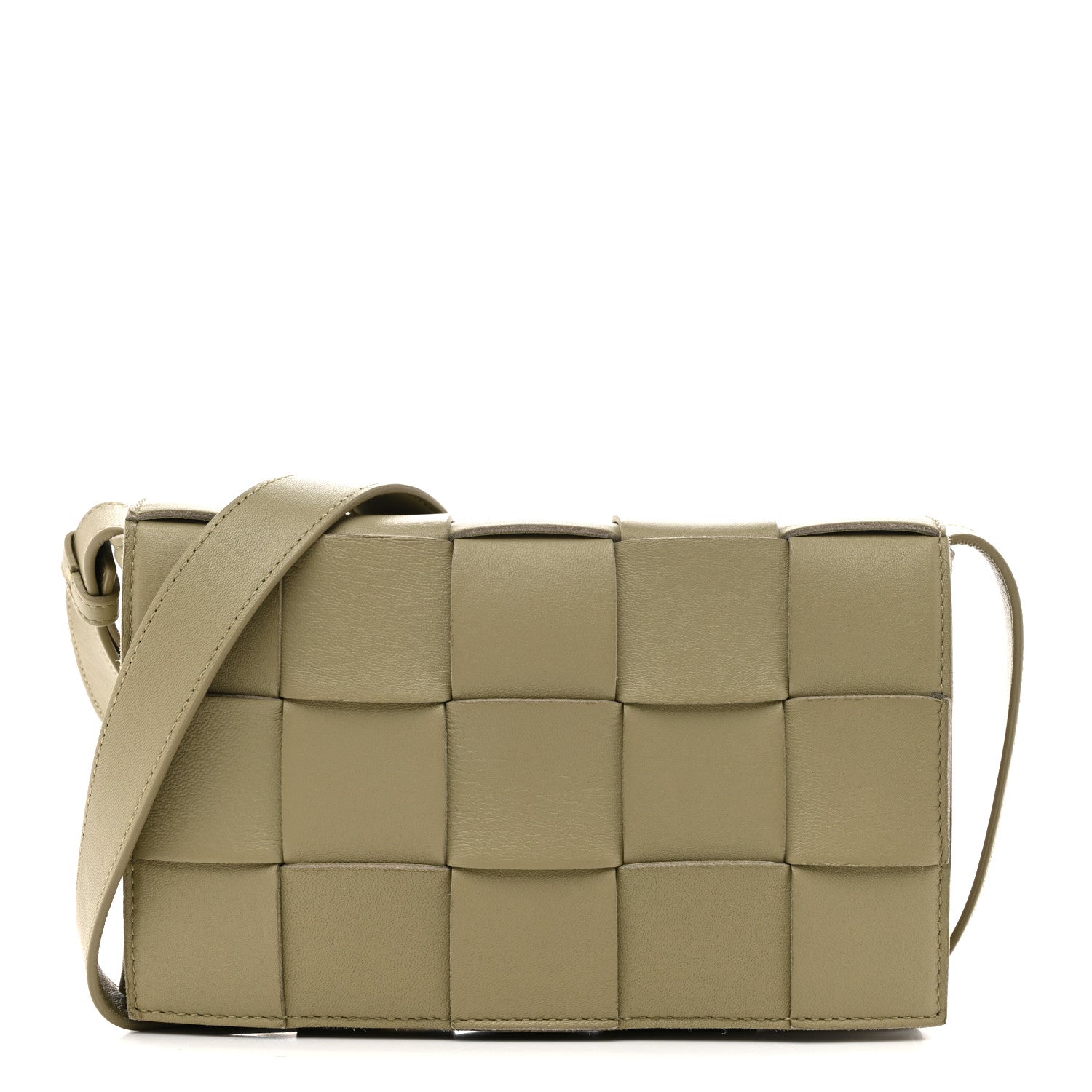 Bottega Veneta Lambskin Maxi Intrecciato Cassette Crossbody Bag Travertine 1 of 14