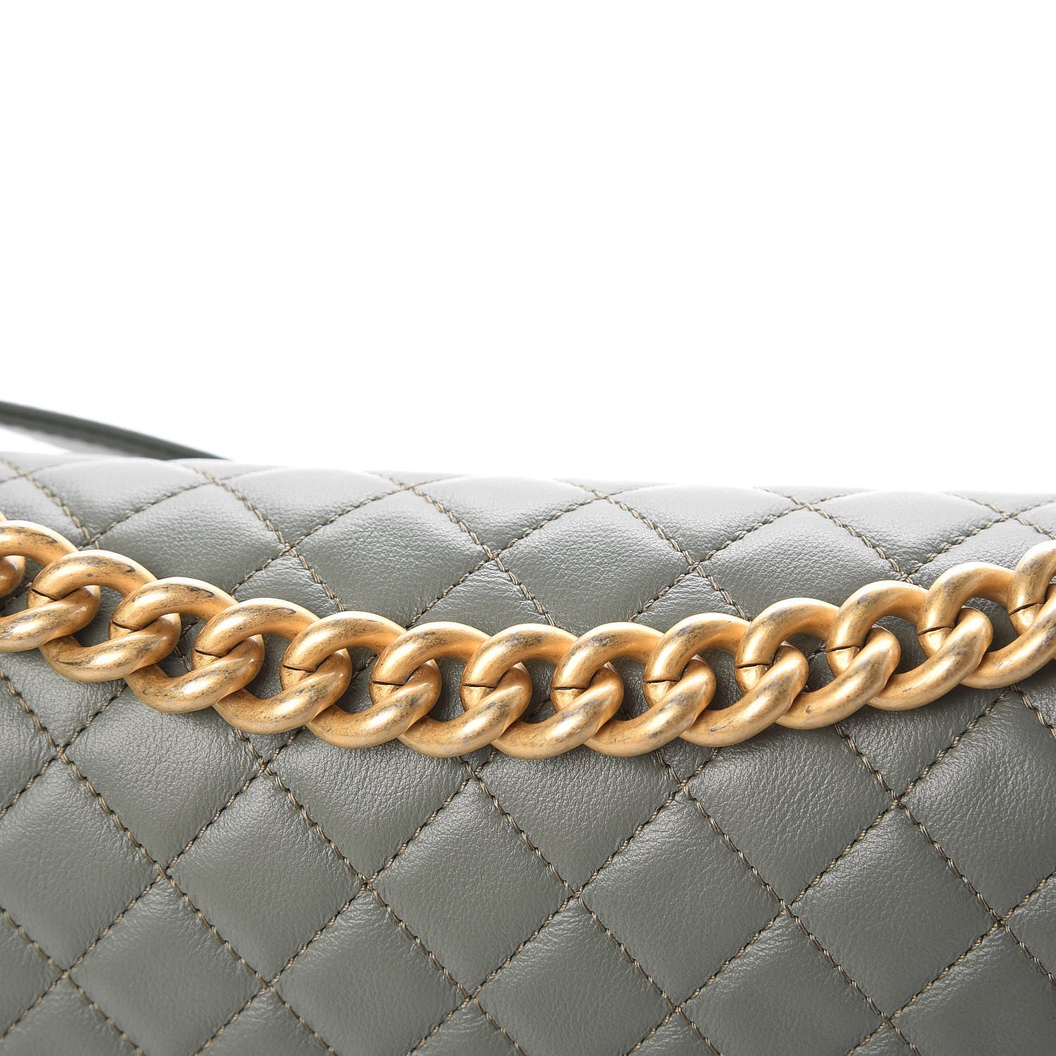 Chanel Calfskin Quilted Medium Boy Flap Green 8 of 8