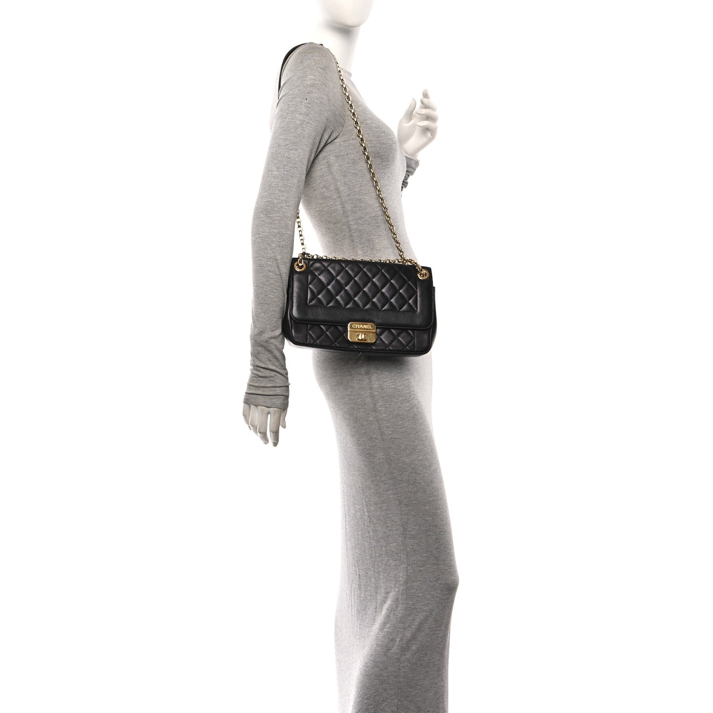 Lambskin Quilted Large Chic With Me Flap Black