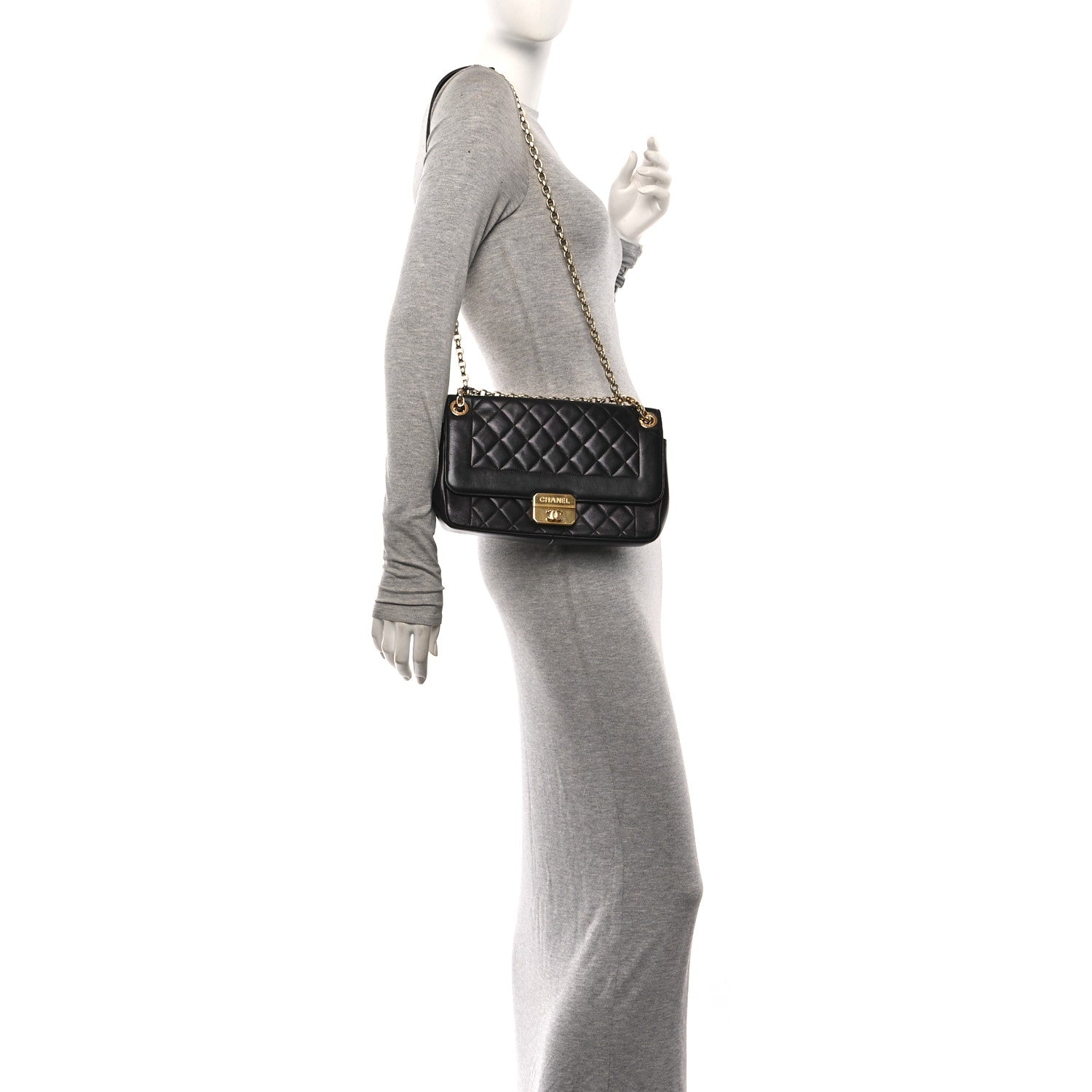 Chanel Lambskin Quilted Large Chic With Me Flap Black 2 of 10