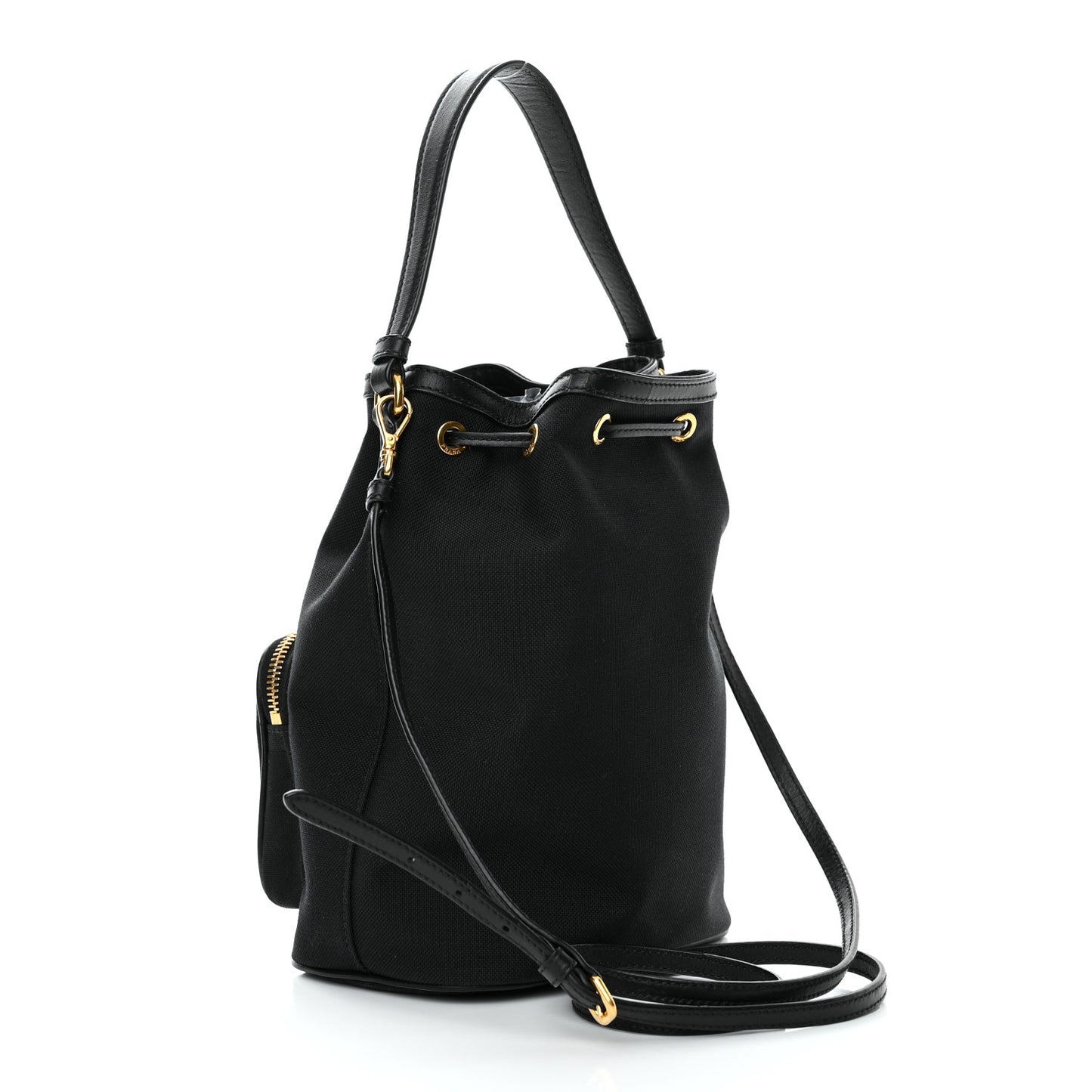 Jacquard Logo Mini Bucket Crossbody Bag Black