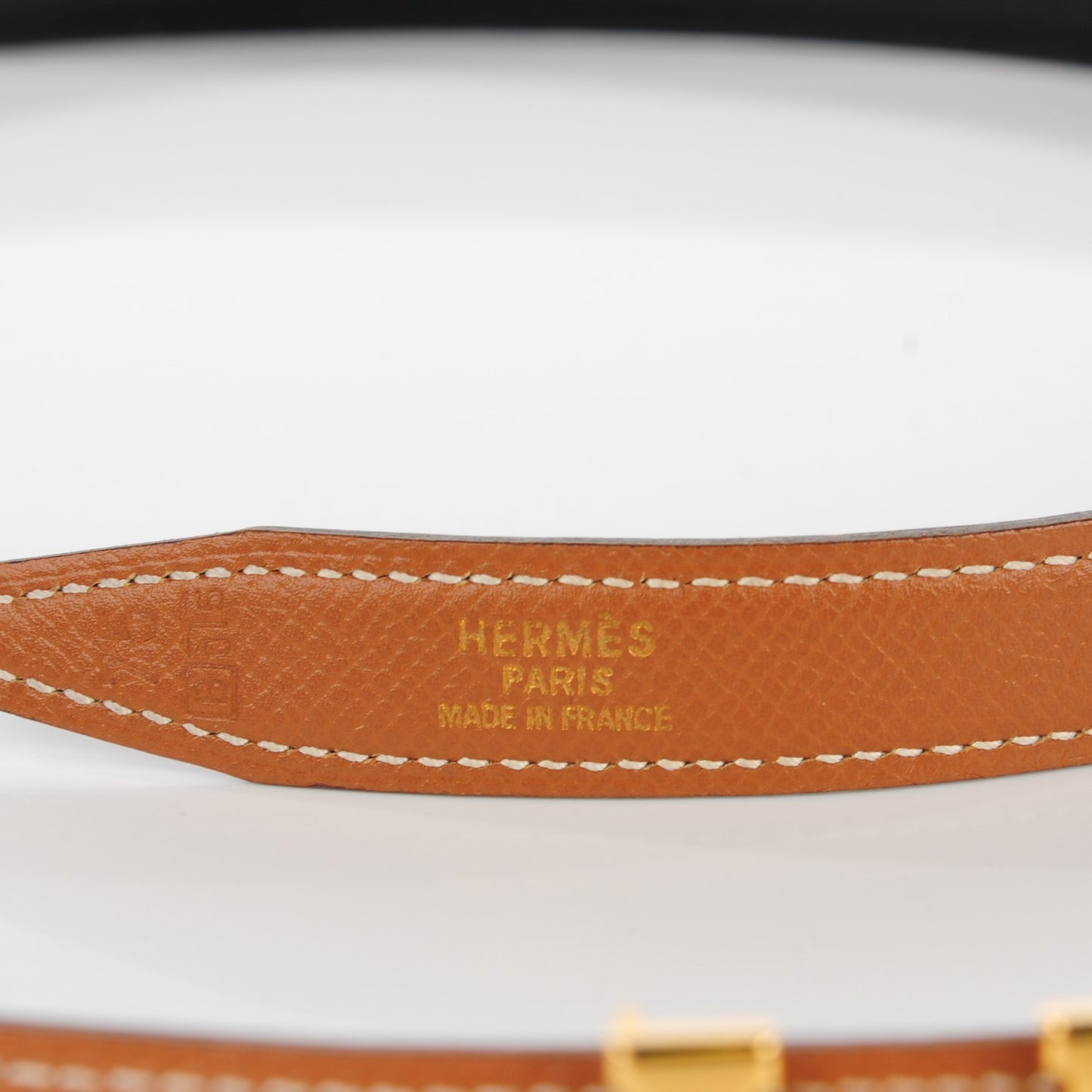 Box Courchevel 18mm H Belt 75 Black Gold