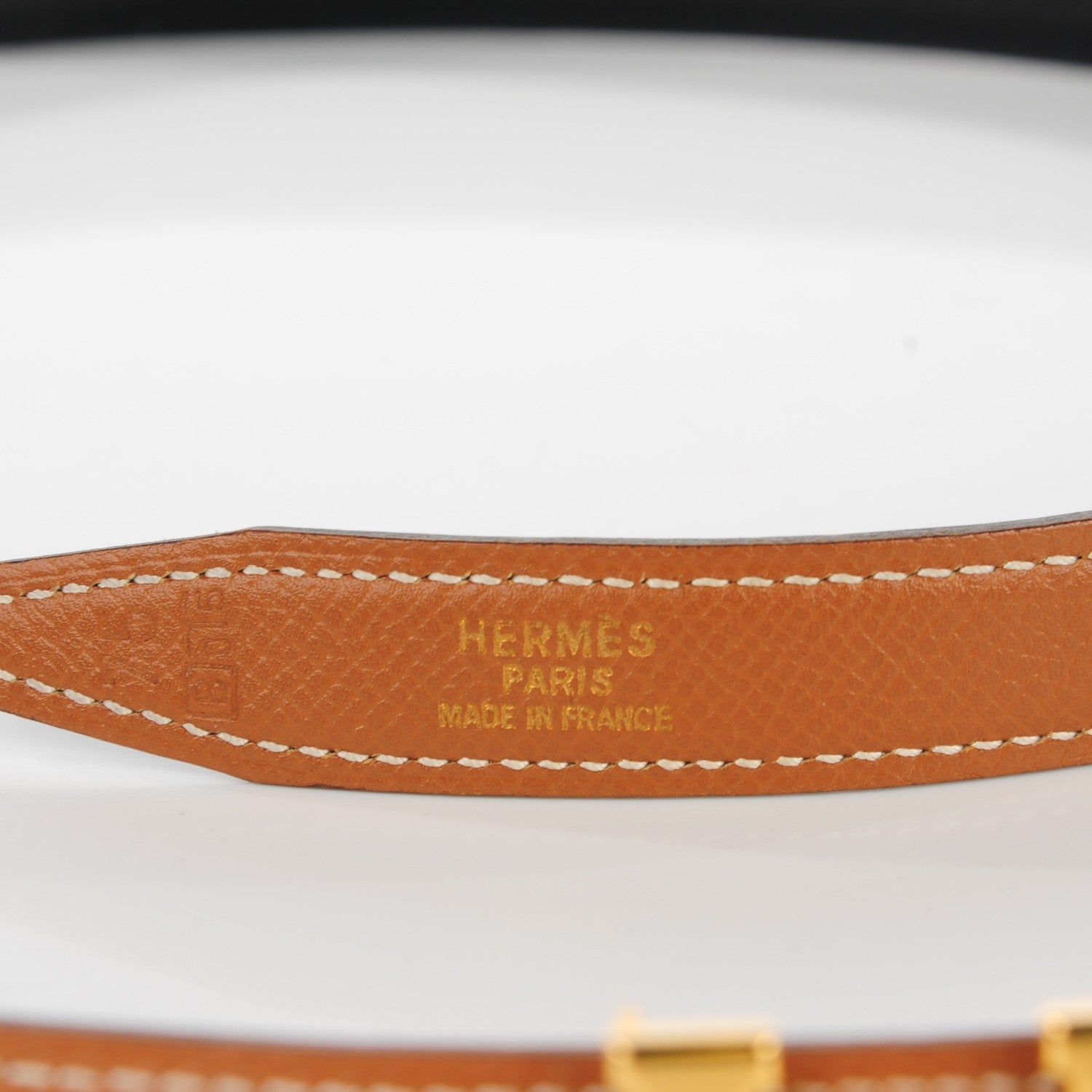 Hermes Box Courchevel 18mm H Belt 75 Black Gold 8 of 10
