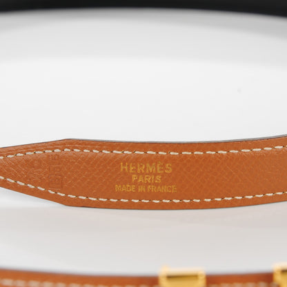 Hermes Box Courchevel 18mm H Belt 75 Black Gold 8 of 10