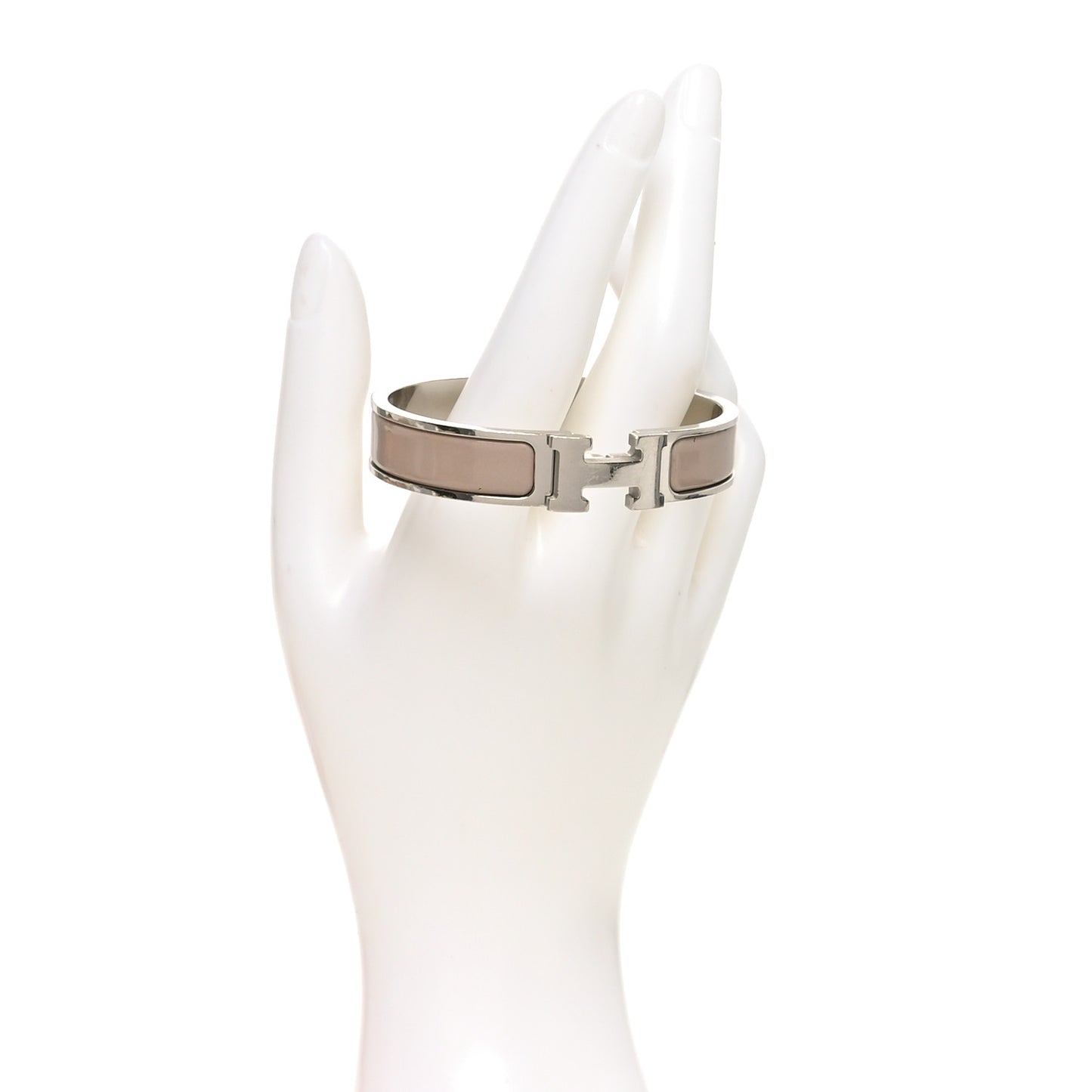 Enamel Narrow Clic Clac H Bracelet PM Marron Glace