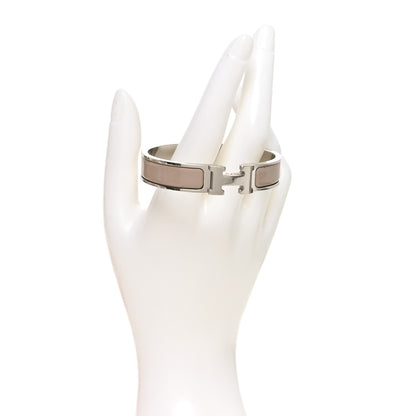Hermes Enamel Narrow Clic Clac H Bracelet PM Marron Glace 2 of 5