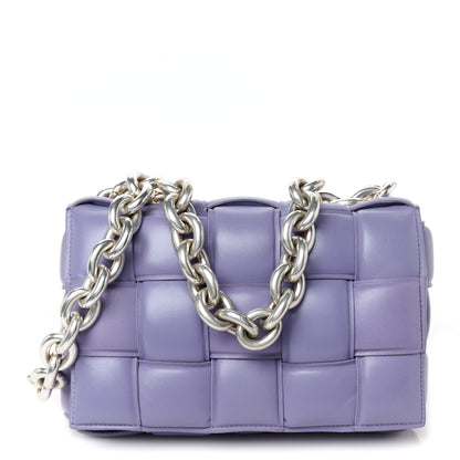 Bottega Veneta Lambskin Maxi Intreccio Padded Chain Cassette Crossbody Bag Lavender 1 of 11