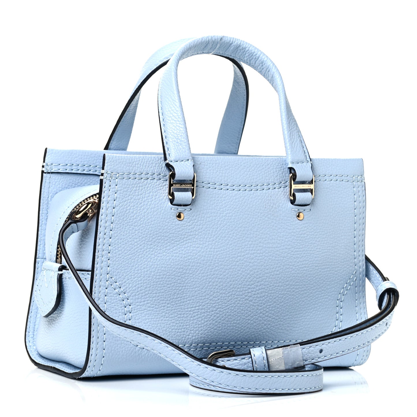 Textured Calfskin Mini Cruiser Convertible Satchel Blue Mist