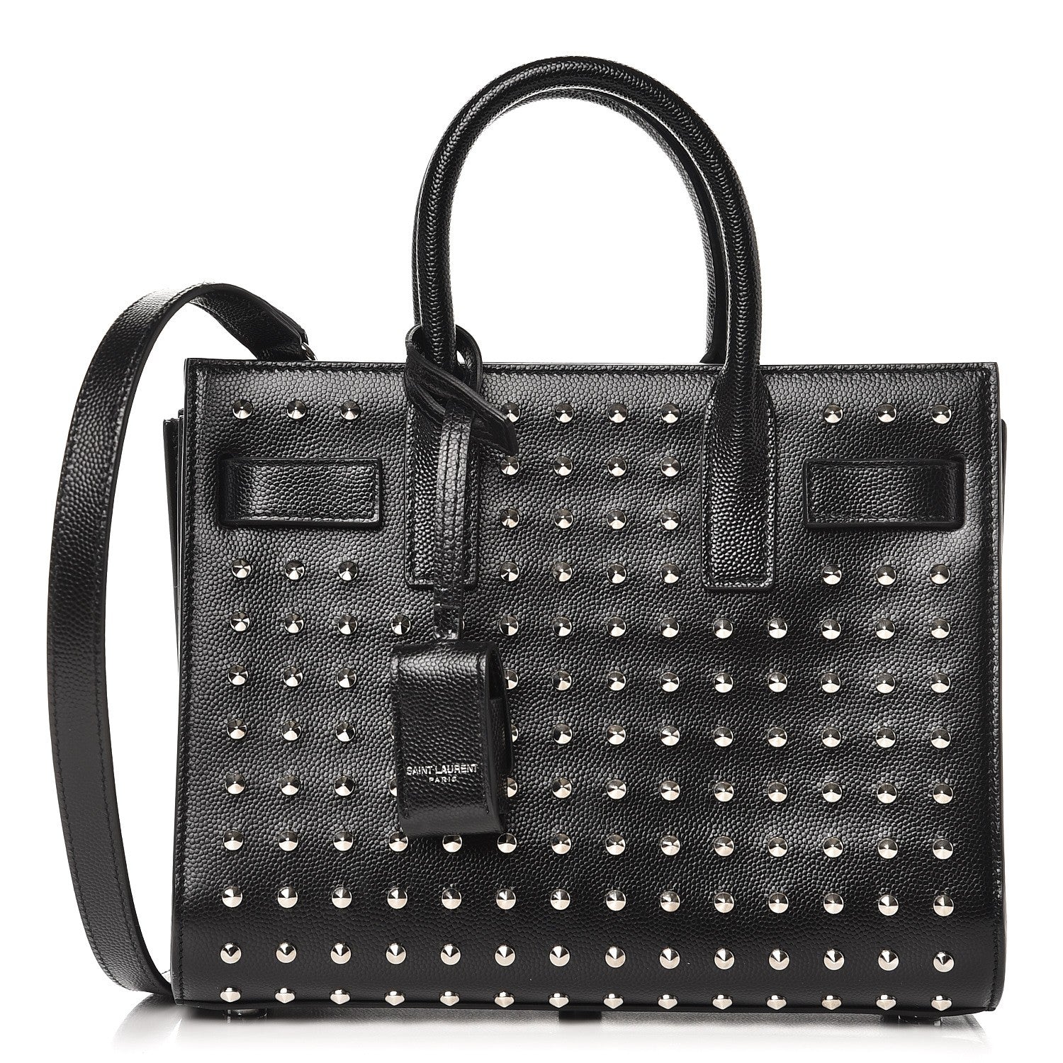 Saint Laurent Calfskin Studded Nano Sac De Jour Black 1 of 8