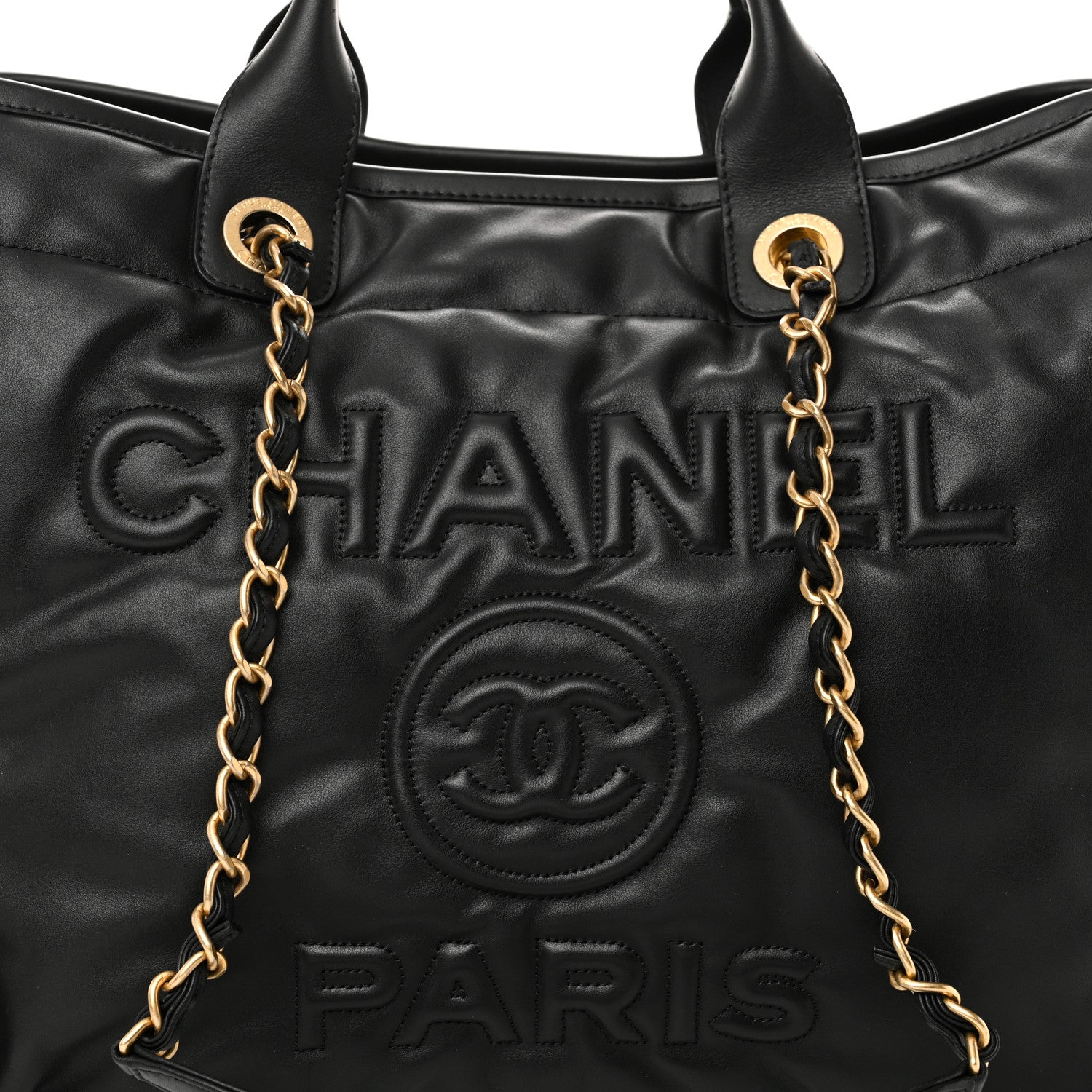 Chanel Calfskin Medium Deauville Tote Black 9 of 11