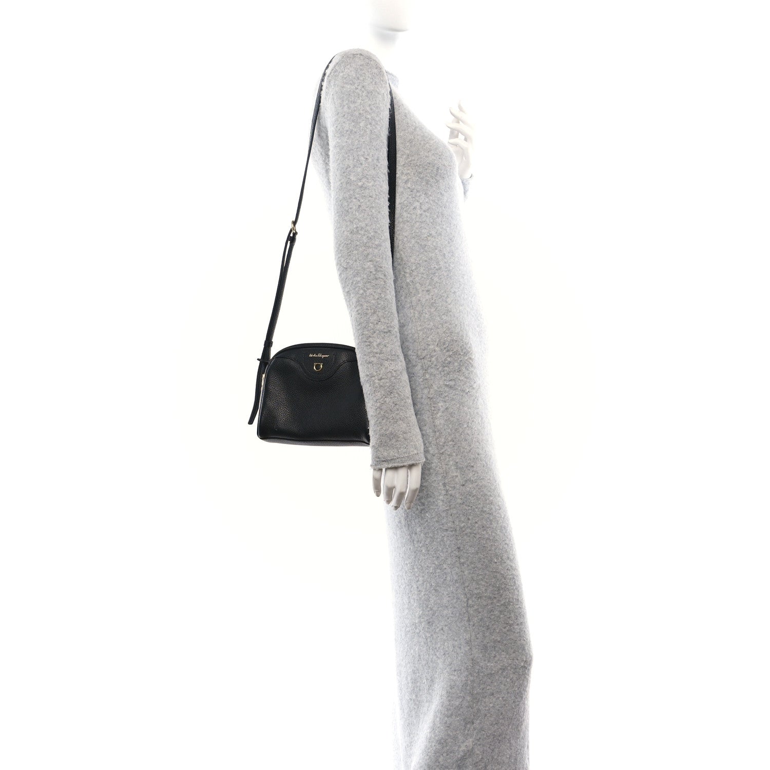 Salvatore Ferragamo Calfskin Travel Camera Crossbody Bag Black 2 of 9