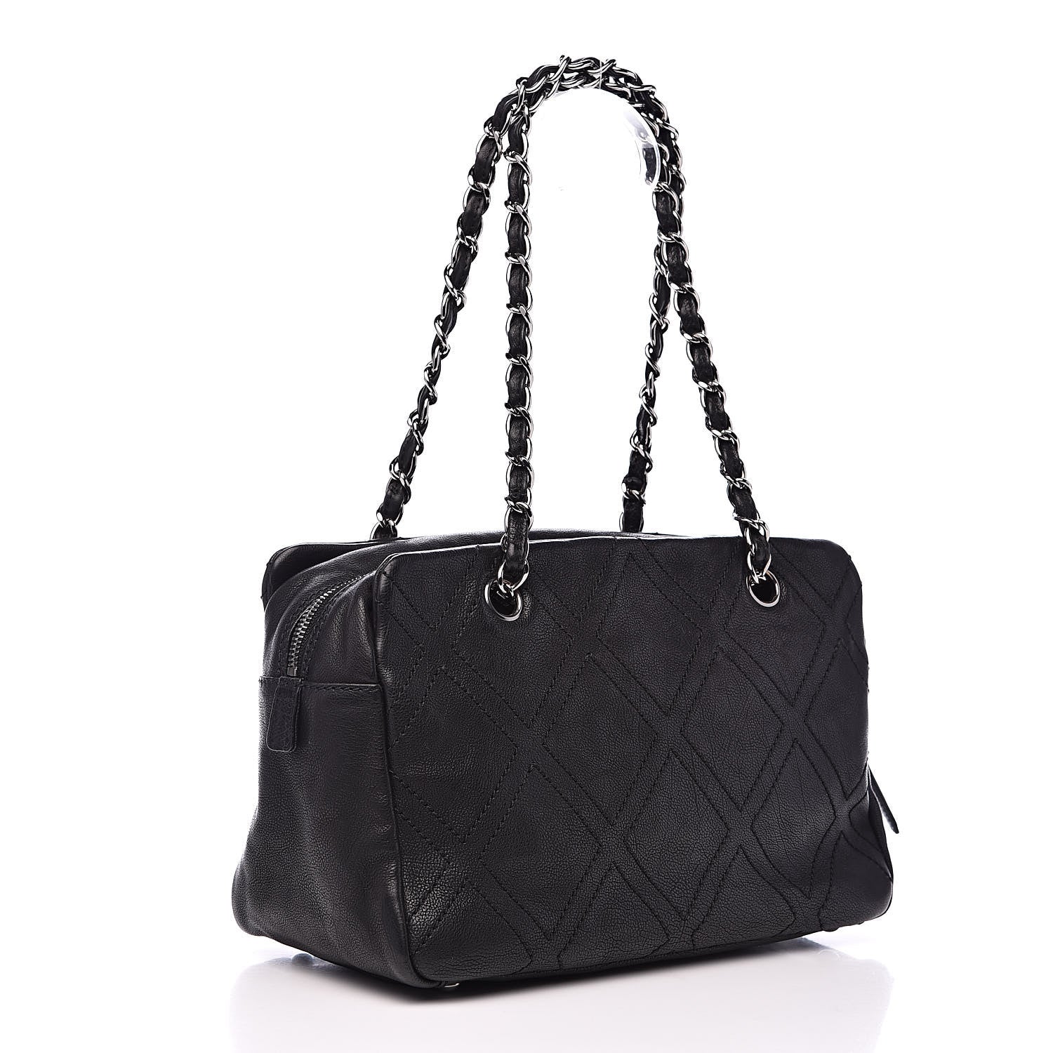 Chanel Calfskin Small Diamond Stitch Tote Black 3 of 14