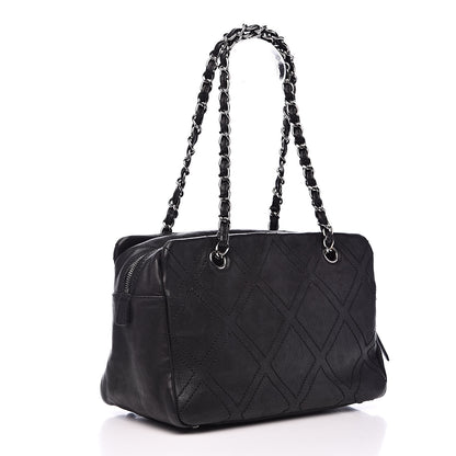 Chanel Calfskin Small Diamond Stitch Tote Black 3 of 14