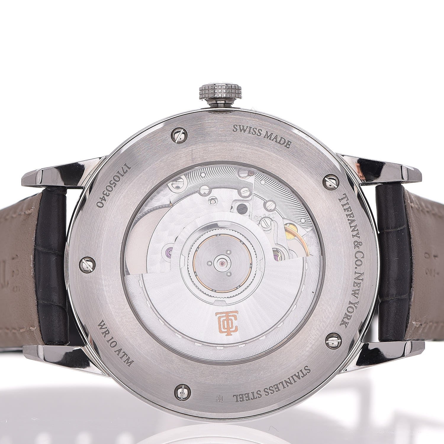 Tiffany Stainless Steel Alligator 40mm CT60 3-Hand Automatic Watch Grey 6 of 12