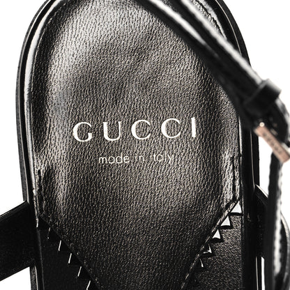 Gucci Calfskin Horsebit Divine Slingback Sandals 37 Black 8 of 9