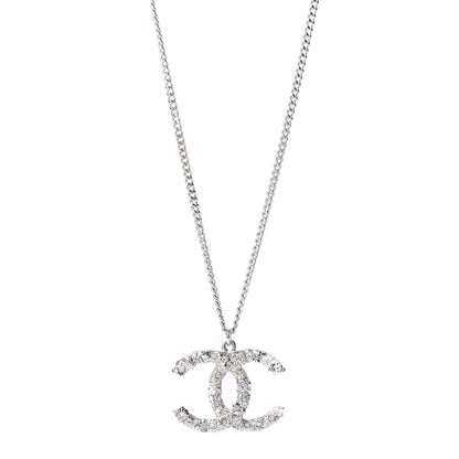 Chanel Crystal Large CC Necklace Silver 1 of 4